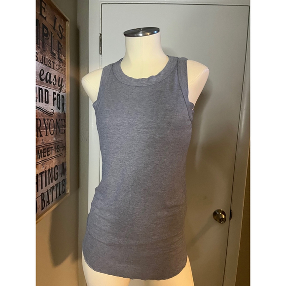 nwt womens gray tank top by nostalgia preshrunk very soft size large - Picture 2 of 9
